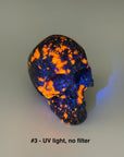 PICK YOUR OWN: "FIRELITE" SKULL - emberlite, firelite, lake superior, polished, polished stone, skull, statement piece, summerween collection, uv fluorescent, yooperlite - The Mineral Maven