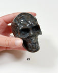 PICK YOUR OWN: "FIRELITE" SKULL - emberlite, firelite, lake superior, polished, polished stone, skull, statement piece, summerween collection, uv fluorescent, yooperlite - The Mineral Maven