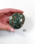 PICK YOUR OWN: 'VEINLESS' OCEAN JASPER PALM STONE (1st QUALITY) - Black Friday sale, emotional support, north carolina gem show, ocean jasper, palm stone, palmstone, veinless, veinless ocean jasper - The Mineral Maven