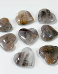 PINK LITHIUM THOUSAND LAYER QUARTZ MINI HEART - heart, heart shape, lodolite, mini heart, pink lithium quartz, pocket crystal, pocket crystals, pocket stone, thousand layer quartz, tucson mini drop - The Mineral Maven