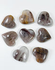 PINK LITHIUM THOUSAND LAYER QUARTZ MINI HEART - heart, heart shape, lodolite, mini heart, pink lithium quartz, pocket crystal, pocket crystals, pocket stone, thousand layer quartz, tucson mini drop - The Mineral Maven