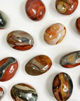 POLYCHROME JASPER PALM STONE - 33 bday, Black Friday sale, end of year sale, holiday sale, jasper, new year sale, palmstone, pocket crystal, pocket stone, polychrome jasper - The Mineral Maven