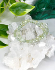 PREHNITE (FACETED) 6mm - HANDMADE CRYSTAL BRACELET - 10 Dec Inventory, 6mm, bracelet, bracelet inventory check, crystal bracelet, faceted, Friday the 13th, green, handmade bracelet, jewelry, June 2025 inventory check, libra, libra stack, market bracelet, prehnite, springtime, vernal vibes, Wearable - The Mineral Maven