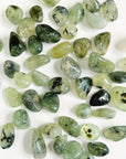 PREHNITE TUMBLE (WITH EPIDOTE & TOURMALINE) - 2025 vibes, 33 bday, Black Friday sale, black tourmaline, end of year sale, epidote, holiday sale, new year sale, pocket crystal, pocket stone, prehnite, protection gift bundle, tumble - The Mineral Maven