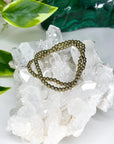PYRITE 4mm - HANDMADE CRYSTAL BRACELET - 2025 vibes, 4mm, aries, bracelet, bracelet inventory check, career, crystal bracelet, crystals for beginners, earth, fire, good luck + abundance, handmade bracelet, jewelry, June 2025 inventory check, leo, Leo szn, market bracelet, metallic, pyrite, Wearable - The Mineral Maven