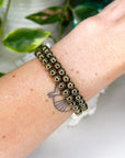 PYRITE 6mm - HANDMADE CRYSTAL BRACELET - 6mm, aries, bracelet, career, crystal bracelet, crystals for beginners, earth, fire, good luck + abundance, handmade bracelet, jewelry, June 2025 inventory check, leo, Leo szn, market bracelet, metallic, pyrite, Wearable - The Mineral Maven