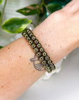 PYRITE 6mm - HANDMADE CRYSTAL BRACELET - 6mm, aries, bracelet, career, crystal bracelet, crystals for beginners, earth, fire, good luck + abundance, handmade bracelet, jewelry, June 2025 inventory check, leo, Leo szn, market bracelet, metallic, pyrite, Wearable - The Mineral Maven