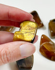 RAINBOW METEOR SHOWER SUNSTONE MOONSTONE TUMBLE - career, confetti sunstone, emotional support, golden sunstone, moonstone, pocket crystal, pocket stone, rainbow meteor shower sunstone, summerween collection, sunstone, tumble - The Mineral Maven