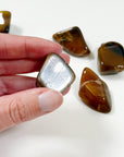 RAINBOW METEOR SHOWER SUNSTONE MOONSTONE TUMBLE - career, confetti sunstone, emotional support, golden sunstone, moonstone, pocket crystal, pocket stone, rainbow meteor shower sunstone, summerween collection, sunstone, tumble - The Mineral Maven