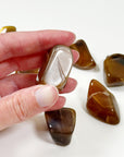 RAINBOW METEOR SHOWER SUNSTONE MOONSTONE TUMBLE - career, confetti sunstone, emotional support, golden sunstone, moonstone, pocket crystal, pocket stone, rainbow meteor shower sunstone, summerween collection, sunstone, tumble - The Mineral Maven