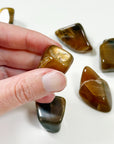 RAINBOW METEOR SHOWER SUNSTONE MOONSTONE TUMBLE - career, confetti sunstone, emotional support, golden sunstone, moonstone, pocket crystal, pocket stone, rainbow meteor shower sunstone, summerween collection, sunstone, tumble - The Mineral Maven