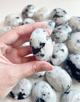 RAINBOW MOONSTONE PALM STONE - 2025 vibes, Black Friday sale, calm gift bundle, cancer season, emotional support, end of year sale, fertility, Friday the 13th, holiday sale, joy gift bundle, moonstone, new beginnings, new beginnings gift bundle, palm stone, palmstone, pocket crystal, rainbow moonstone, spring equinox, spring things - The Mineral Maven