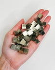 RAW PYRITE CUBE - POCKET SIZED - 2025 vibes, 33 bday, abundance gift bundle, Black Friday sale, career, crystals for beginners, cube, end of year sale, good luck + abundance, holiday sale, Leo szn, new year sale, pocket crystal, pyrite, pyrite cube, tucson update - The Mineral Maven