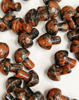RED SESAME JASPER MINI MUSHROOM - 33 bday, 444 sale, Black Friday sale, crystal mushroom, end of year sale, fertility, holiday sale, joy gift bundle, mini mushroom, mushroom, new year sale, pocket crystal, pocket stone, polished, red sesame jasper, sesame jasper, spring equinox - The Mineral Maven