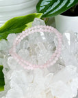 ROSE QUARTZ 4mm - HANDMADE CRYSTAL BRACELET - 10 Dec Inventory, 4mm, 5 year anniversary collection, aries, bracelet, cancer, capricorn, crystal bracelet, crystals for beginners, emotional support, grief gift bundle, handmade bracelet, jewelry, June 2025 inventory check, libra, love gift bundle, market bracelet, may day/beltane, pink, pisces, rose quartz, single bracelet, spring things, taurus, valentines bracelets, valentines vibes, Wearable - The Mineral Maven