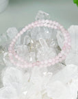 ROSE QUARTZ 4mm - HANDMADE CRYSTAL BRACELET - 10 Dec Inventory, 4mm, 5 year anniversary collection, aries, bracelet, cancer, capricorn, crystal bracelet, crystals for beginners, emotional support, grief gift bundle, handmade bracelet, jewelry, June 2025 inventory check, libra, love gift bundle, market bracelet, may day/beltane, pink, pisces, rose quartz, single bracelet, spring things, taurus, valentines bracelets, valentines vibes, Wearable - The Mineral Maven