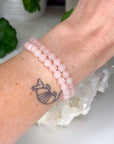 ROSE QUARTZ 6mm - HANDMADE CRYSTAL BRACELET - 6mm, aries, august 2025 restock, bracelet, cancer, capricorn, crystal bracelet, crystals for beginners, handmade bracelet, jewelry, June 2025 inventory check, libra, pink, pisces, rose quartz, spring collection, springtime, taurus, Wearable - The Mineral Maven
