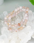 ROSE QUARTZ (FACETED) 8mm - HANDMADE CRYSTAL BRACELET - 10 Dec Inventory, 8mm, bracelet, bracelet inventory check, crystal bracelet, crystals for beginners, faceted, fertility, handmade bracelet, hematoid rose quartz, jewelry, June 2025 inventory check, libra, libra stack, pink, rose quartz, sacred heart, scorpio, scorpio stack, spring things, taurus, taurus stack, valentines bracelets, valentines vibes, water, Wearable - The Mineral Maven