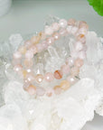 ROSE QUARTZ (FACETED) 8mm - HANDMADE CRYSTAL BRACELET - 10 Dec Inventory, 8mm, bracelet, bracelet inventory check, crystal bracelet, crystals for beginners, faceted, fertility, handmade bracelet, hematoid rose quartz, jewelry, June 2025 inventory check, libra, libra stack, pink, rose quartz, sacred heart, scorpio, scorpio stack, spring things, taurus, taurus stack, valentines bracelets, valentines vibes, water, Wearable - The Mineral Maven
