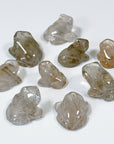 RUTILATED QUARTZ MINI FROG - crystal critter, crystal frog, frog, golden rutilated quartz, mini frog, quartz, rutilated, rutilated quartz, smoky quartz - The Mineral Maven