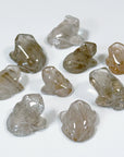 RUTILATED QUARTZ MINI FROG - crystal critter, crystal frog, frog, golden rutilated quartz, mini frog, quartz, rutilated, rutilated quartz, smoky quartz - The Mineral Maven
