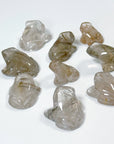 RUTILATED QUARTZ MINI FROG - crystal critter, crystal frog, frog, golden rutilated quartz, mini frog, quartz, rutilated, rutilated quartz, smoky quartz - The Mineral Maven