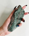 SERAPHINITE SLAB 2 - 2025 vibes, 33 bday, 444 sale, Black Friday sale, holiday sale, new beginnings, new year sale, one of a kind, OOAK, polished, seraphinite, slab - The Mineral Maven