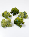 SERPENTINE LARGE FROG - crystal critter, crystal frog, frog, frog on leaf, large frog, serpentine, serpentinite - The Mineral Maven