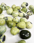 SERPENTINE WITH PYRITE TUMBLE - 33 bday, abundance gift bundle, Black Friday sale, end of year sale, focus gift bundle, good luck + abundance, holiday sale, new year sale, pocket crystal, pocket stone, pyrite, serpentine, spring equinox, tumble - The Mineral Maven