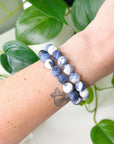 SODALITE (MATTE) 10mm - HANDMADE CRYSTAL BRACELET - 10mm, air, Aquarius, blue, bracelet, crystal bracelet, handmade bracelet, jewelry, market bracelet, matte, mercury retrograde, pisces, sagittarius, sodalite, taurus, virgo, Wearable, winter solstice - The Mineral Maven