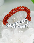 'STRENGTH' RED JASPER 6mm - HANDMADE CRYSTAL BRACELET - 10 Dec Inventory, 6mm, aries, aries stack, bracelet, bracelet inventory check, cancer, cancer stack, crystal bracelet, fertility, fire, handmade bracelet, jewelry, June 2025 inventory check, leo, leo stack, market bracelet, mercury retrograde stack, red, red jasper, scorpio, scorpio stack, valentines bracelets, valentines vibes, virgo, virgo stack, Wearable - The Mineral Maven