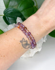 SUPER 7 6mm - HANDMADE CRYSTAL BRACELET - 6mm, 6th anniversary, bracelet, crystal bracelet, emotional support, handmade bracelet, jewelry, market bracelet, purple, Scorpio Season, super 7, Wearable - The Mineral Maven