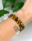 TIGER’S EYE 8mm - HANDMADE CRYSTAL BRACELET - 8mm, bracelet, capricorn, career, crystal bracelet, crystals for beginners, earth, fire, handmade bracelet, jewelry, Leo, market bracelet, summerween collection, sun, tiger’s eye, Wearable - The Mineral Maven