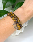 TIGER’S EYE (MATTE) 8mm - HANDMADE CRYSTAL BRACELET - 8mm, bracelet, capricorn, career, crystal bracelet, crystals for beginners, earth, fire, handmade bracelet, jewelry, Leo, market bracelet, matte, summerween collection, sun, tiger’s eye, Wearable - The Mineral Maven