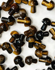 TIGER'S EYE MINI MUSHROOM - 33 bday, 444 sale, Black Friday sale, career, crystal mushroom, crystals for beginners, end of year sale, focus gift bundle, good luck + abundance, holiday sale, Leo szn, mini mushroom, mushroom, new year sale, pocket crystal, pocket stone, polished, spring equinox, tigers eye, update - The Mineral Maven