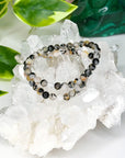 TOURMALINATED QUARTZ W/ IRON INCLUSIONS 6mm - HANDMADE CRYSTAL BRACELET