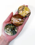 'VEINLESS' OCEAN JASPER PALM STONE (1st QUALITY) - Black Friday sale, emotional support, north carolina gem show, ocean jasper, palm stone, palmstone, veinless, veinless ocean jasper - The Mineral Maven
