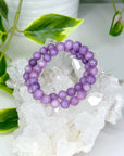 VIOLET LEPIDOLITE 8mm - HANDMADE CRYSTAL BRACELET - 10 Dec Inventory, 8mm, bracelet, bracelet inventory check, crystal bracelet, handmade bracelet, jewelry, June 2025 inventory check, lepidolite, libra, market bracelet, pisces, Scorpio Season, water, Wearable - The Mineral Maven