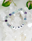 'VIRGO' FLUORITE 6mm - HANDMADE CRYSTAL BRACELET - 10 Dec Inventory, 6mm, astro collection, bracelet, bracelet inventory check, crystal bracelet, earth, fluorite, handmade bracelet, jewelry, June 2025 inventory check, rainbow fluorite, single bracelet, virgo, virgo stack, Wearable - The Mineral Maven
