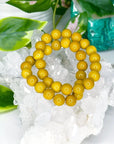 YELLOW MOOKAITE 10mm - HANDMADE CRYSTAL BRACELET - 10 Dec Inventory, 10mm, bracelet, bracelet inventory check, crystal bracelet, earth, fall-o-ween, fall-o-ween bracelets, fire, focus gift bundle, handmade bracelet, jewelry, joy gift bundle, June 2025 inventory check, Leo, market bracelet, mookaite, Wearable, yellow mookaite - The Mineral Maven