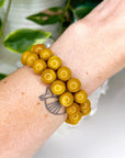 YELLOW MOOKAITE 10mm - HANDMADE CRYSTAL BRACELET - 10 Dec Inventory, 10mm, bracelet, bracelet inventory check, crystal bracelet, earth, fall-o-ween, fall-o-ween bracelets, fire, focus gift bundle, handmade bracelet, jewelry, joy gift bundle, June 2025 inventory check, Leo, market bracelet, mookaite, Wearable, yellow mookaite - The Mineral Maven