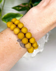 YELLOW MOOKAITE (MATTE) 10mm - HANDMADE CRYSTAL BRACELET - 10 Dec Inventory, 10mm, bracelet, bracelet inventory check, crystal bracelet, earth, fall-o-ween, fall-o-ween bracelets, fire, focus gift bundle, handmade bracelet, jewelry, joy gift bundle, June 2025 inventory check, Leo, market bracelet, matte, mookaite, Wearable, yellow mookaite - The Mineral Maven