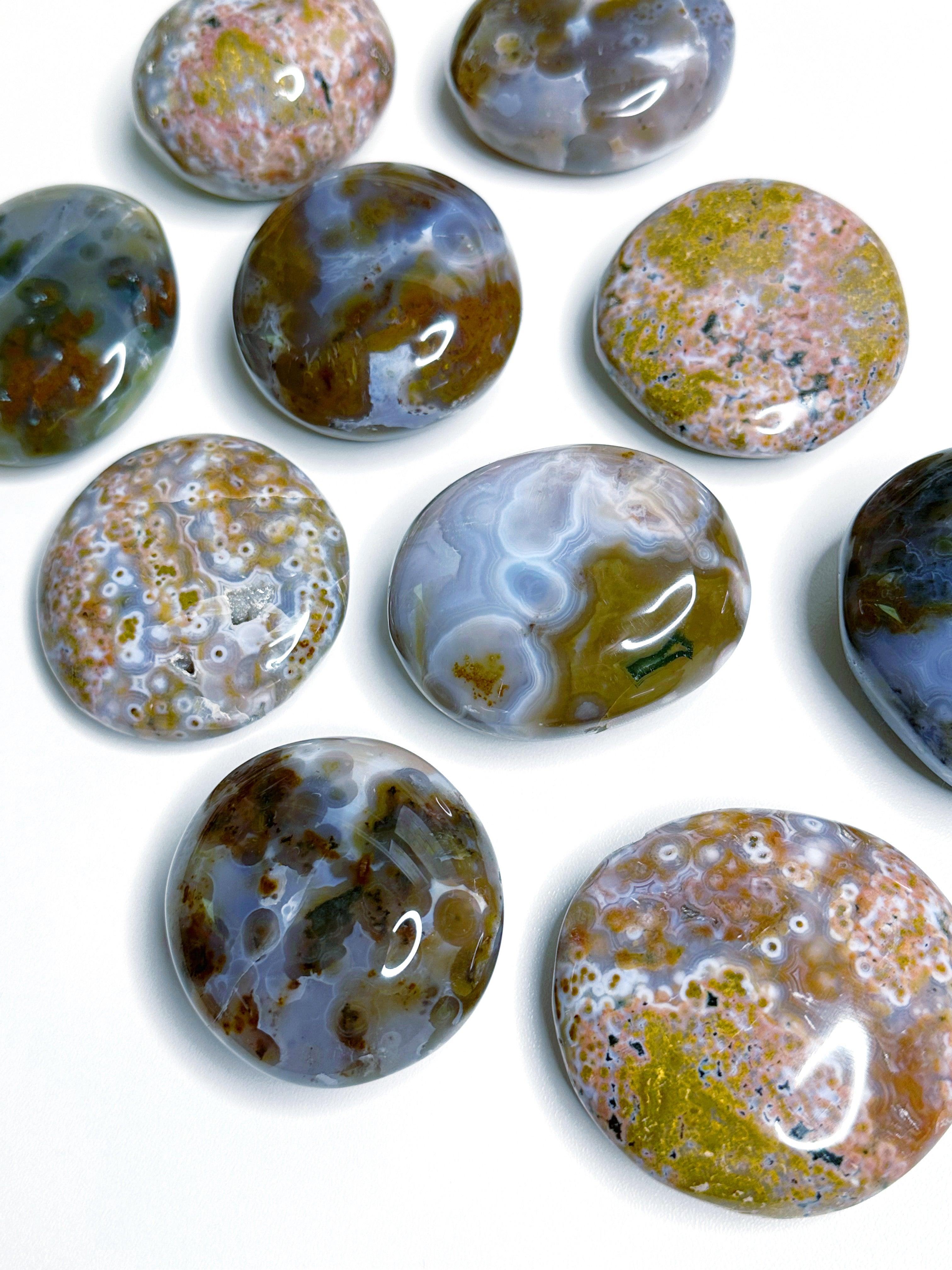 8TH VEIN OCEAN JASPER PALM STONE (1st QUALITY) - 8th vein, Black Friday sale, emotional support, ocean jasper, palm stone, palmstone, tucson update - The Mineral Maven