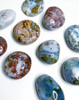 8TH VEIN OCEAN JASPER PALM STONE (1st QUALITY) - 8th vein, Black Friday sale, emotional support, ocean jasper, palm stone, palmstone, tucson update - The Mineral Maven