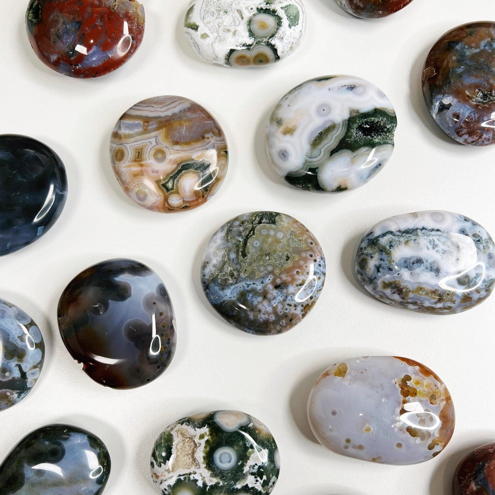 8TH VEIN OCEAN JASPER PALM STONE (1st QUALITY) - 8th vein, Black Friday sale, emotional support, ocean jasper, palm stone, palmstone, tucson update - The Mineral Maven
