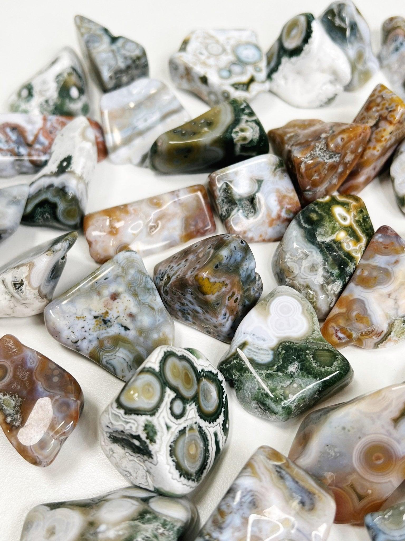 8TH VEIN OCEAN JASPER TUMBLE (1st QUALITY) - 8th vein, Black Friday sale, emotional support, ocean jasper, pocket crystal, pocket stone, tucson update, tumble - The Mineral Maven