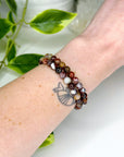 LAGUNA AGATE 6mm - HANDMADE CRYSTAL BRACELET - 6mm, agate, bracelet, brown, crystal bracelet, fire, gemini, gemini stack, grey, handmade bracelet, jewelry, laguna agate, market bracelet, mixed colors, recently added, spring collection, Wearable - The Mineral Maven