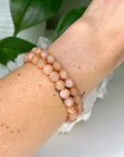 PEACH MOONSTONE 8mm - HANDMADE CRYSTAL BRACELET