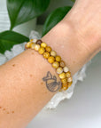 FOSSIL CORAL 6mm - HANDMADE CRYSTAL BRACELET