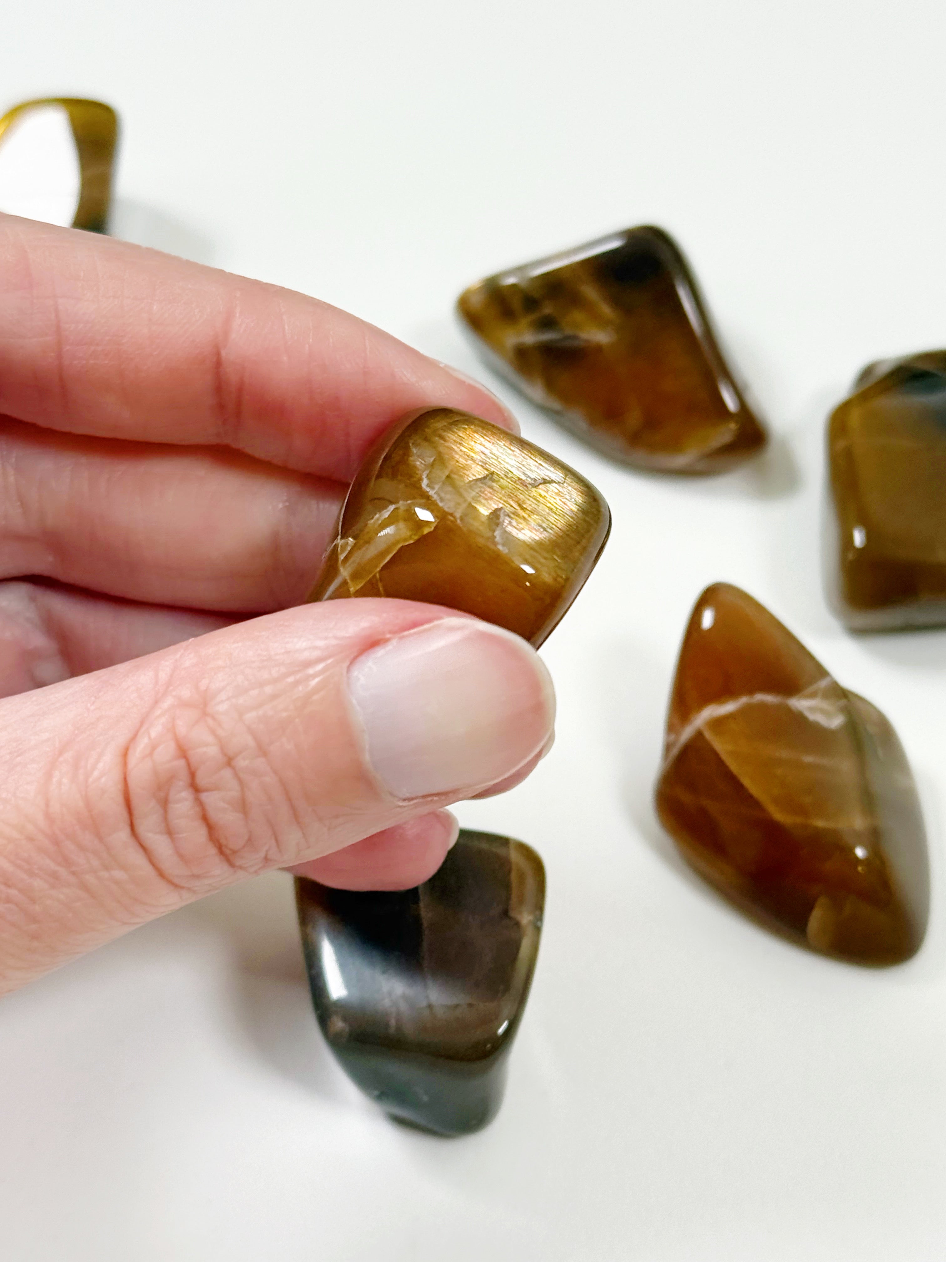 RAINBOW METEOR SHOWER SUNSTONE MOONSTONE TUMBLE